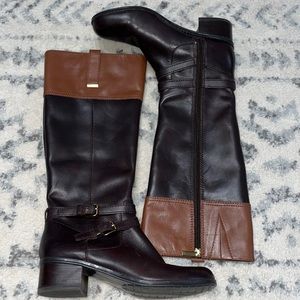 BNWT Bandolino Two-Toned Leather Riding Boots